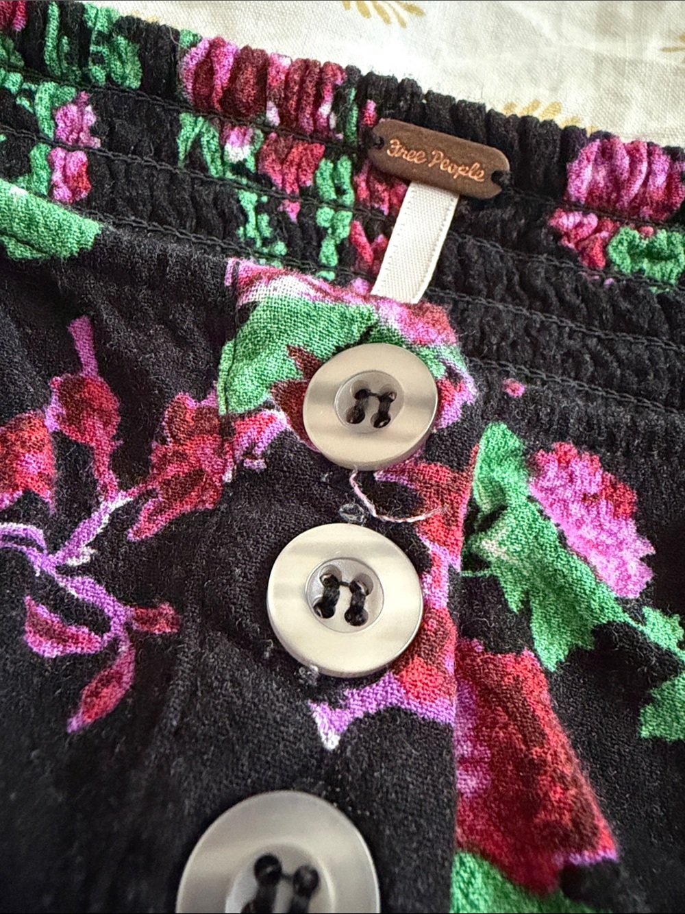 Black Floral Free People Blouse - Picture 4 of 7